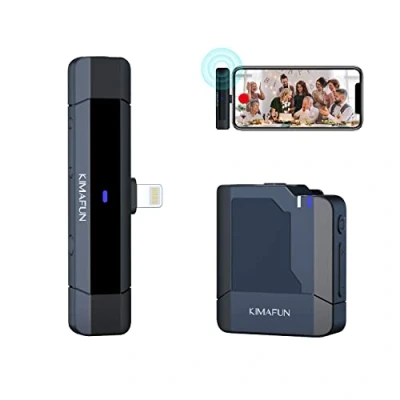 Imagen de KIMAFUN Micrófono Inalámbrico Lavalier, Solapa Monitoreo en Tiempo Real Plug Play para Youtube/Facebook/TIK Tok Live Stream, Vloggers, Grabación de Video, Entrevista,G50 5(1TX+1RX)