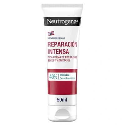 Imagen de Neutrogena Fórmula Noruega Reparación Intensa CICA crema de Pies Talones Agrietados (50 ml), hidratante y reparadora con 40% glicerina centella asiática