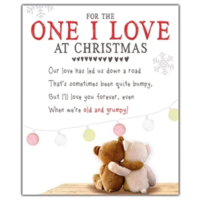 Imagen de tarjeta de Navidad con texto en inglés &quot;One I Love Christmas Cards&quot;, One Love, para uno que amo, romántica Navidad, tarjetas
