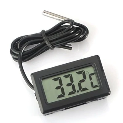 Imagen de WINGONEER Termómetro digital LCD con monitor de temperatura sonda externa para refrigerador, congelador, acuario, color negro