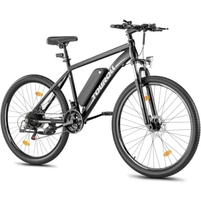 Imagen de Touroll Bicicleta eléctrica, U1, Autonomía de 65 a 30 km, Motor 36V 45Nm, 13Ah Batería Desmontable, Bici electrica Equipada con un Amortiguador Delantero (U1 26&quot;)