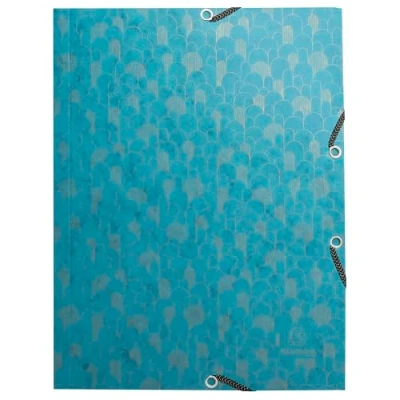 Imagen de Exacompta Ref. 55450E Paquete de 4 camisas elásticas Neo Deco bolsillos con 3 solapas en tarjeta brillante 400 g/m2 Medidas 24 x 32 cm para documentos formato A4 Colores surtidos