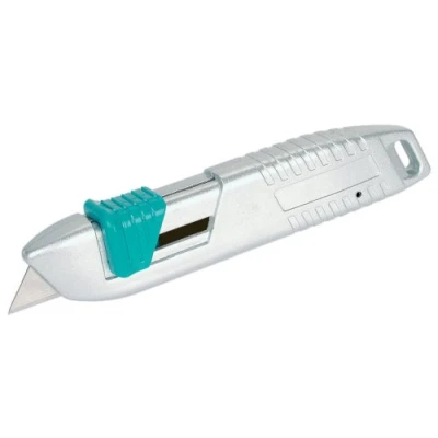 Imagen de wolfcraft Cúter de seguridad metal con cuchilla trapezoidal I 4134000 función