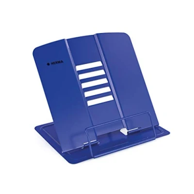 Imagen de HERMA Soporte de libros Azul (19.8 x 22.2 3.3 cm Folded), ajustable y antideslizante para la cocina, escuela oficina, tabletas