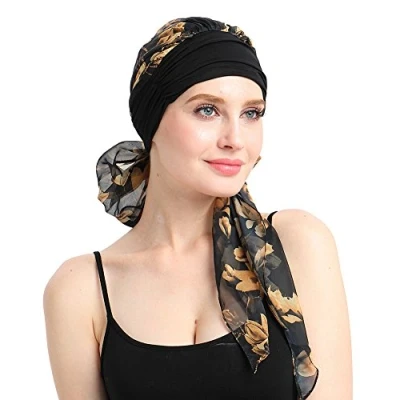 Imagen de FocusCare Soft Womens turbante Bandana cabeza envolver para el cáncer 100% bambú fresco