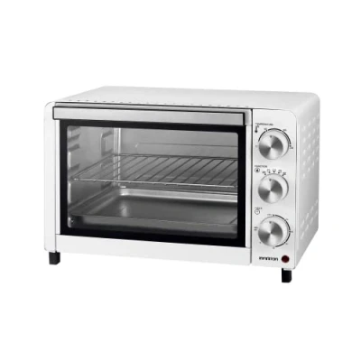Imagen de INFINITON HSM A18B Horno sobremesa, Blanco, 18L, 1200W, Convección, Doble acristalamiento, Control de temperatura, Temporizador 60 min.