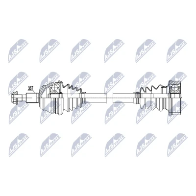 Imagen de NTY NPW VW 214 Árbol de transmisión Eje delantero, izquierda 563mm Caja cambios manual VOLKSWAGEN: Golf 4, 4 Variant, Passat B3/B4 Sedán