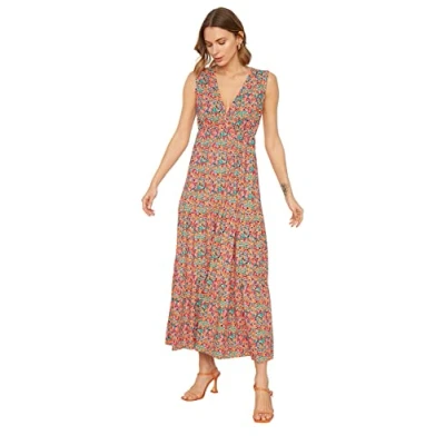 Imagen de Trendyol Minivestido Ajustado Vestido, Multicolor, XL para Mujer