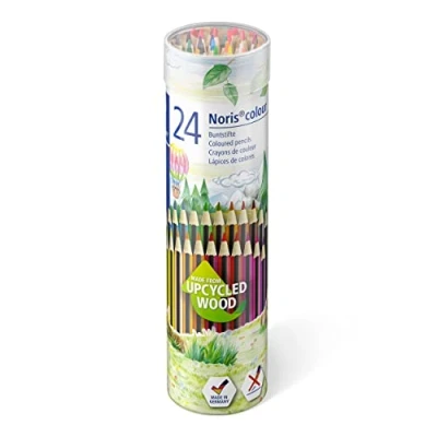 Imagen de Staedtler Noris 185 MD24. Lápices de colores ecológicos. Bote metal con 24 unidades.