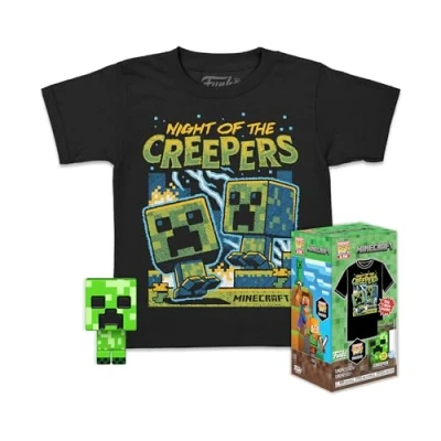 Imagen de Funko Pocket Pop! &amp; tee: Minecraft Blue Creeper Extra Large XL Camiseta, Franela Ropa con Minifigura de Vinilo Coleccionable Idea Regalo Juguetes y Camiseta Manga Corta Hombres