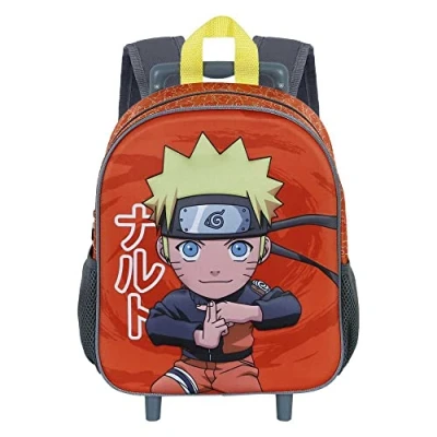 Imagen de Naruto Mochila 3D con Ruedas Pequeña, 26 x 34 cm, Capacidad 12.5 L, Multicolor Chikara