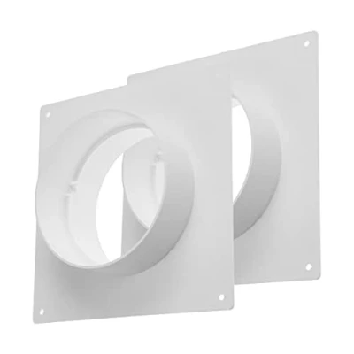 Imagen de Vent Systems conector de conducto ventilación aire 100 mm con brida tubo recto, placa plástico para refrigeración calefacción HVAC Paquete 2