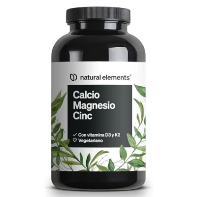 Imagen de Calcio Magnesio Zinc 360 Tabletas Con Vitamina D3 y K2 (MK7) en dosis óptima Apoya huesos, muscular sistema inmune Sin aditivos innecesarios probado laboratorio
