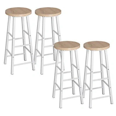 Imagen de WOLTU 4X Taburete de Bar Muebles Cocina Silla Comedor Alto para Salon Estructura Metal, MDF Roble Claro BH130hei 4