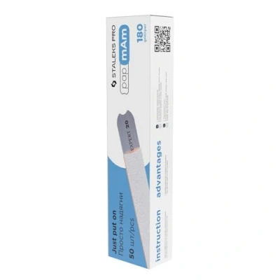 Imagen de lima desechable blanco para de uñas rectas Pro Expert 22, grano 100/150/180/240 (50 piezas) nuevo (grano 180)