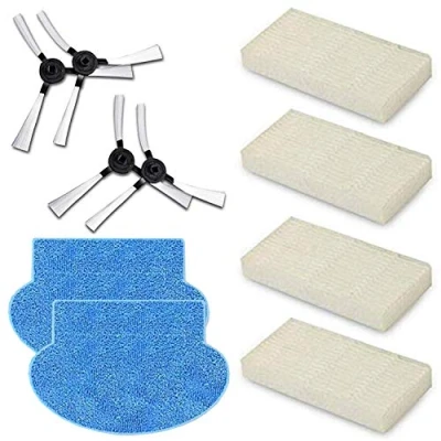 Imagen de REYEE 4 cepillos laterales, filtros HEPA, 2 almohadillas de limpieza para AMIBOT Pure, Pulse y Prime H2O FLEX.