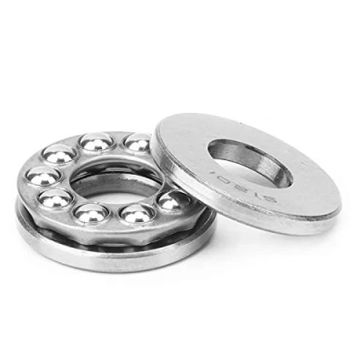 Imagen de 5 piezas 51201 rodamiento axial de bolas, acero alta precisión con Accesorio industrial presión empuje plano una sola columna bajo ruido, diámetro interno 12 mm exte