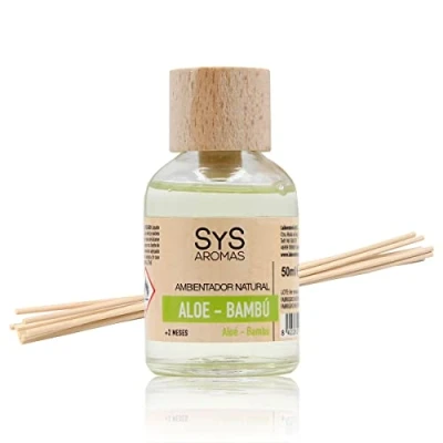 Imagen de Ambientador Mikado Aloe Vera Bambu 50ml. Difusor de Varillas Perfumadas. con Palitos Ratán. Aroma notas agrestes y herbales, toques cítricos.