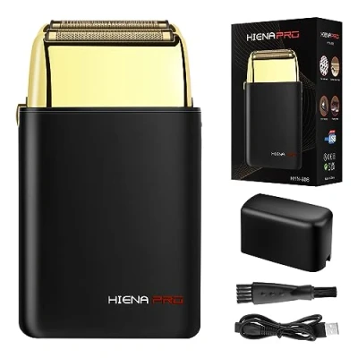 Imagen de HIENA PRO Afeitadora eléctrica Zero Gap skin inalámbrica, recargable, juego de afeitado negro