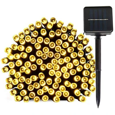 Imagen de Lamker Guirnaldas Luminosas Solares Blanco Cálido 30M 300LED Exterior Impermeable Cadena de Luz 8 Modos Luces Hadas para Casa Fiestas Boda Jardín Balcón Patio Guirnalda Iluminación Decorativa