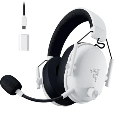 Imagen de Razer BlackShark V3 Auriculares inalámbricos para Esports Controlador de 50 mm Micrófono Desmontable Audio THX Wireless 2,4 GHz y Bluetooth Perfiles FPS PC/Mac Blanco