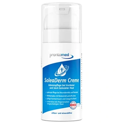 Imagen de Prontomed Crema SoleaDerm, 100 ml, para neurodermatitis y psoriasis (psoriasis), con aceite de germen arroz 5% urea
