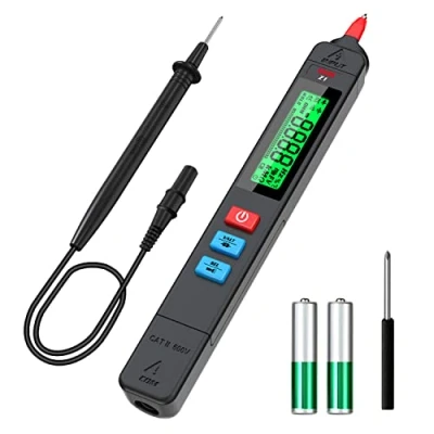 Imagen de BSIDE Multímetro Digital tipo Bolígrafo Pantalla de 3 resultados Buscapolos Electricista Voltímetro Automatico Resistencia Continuidad Frecuencia Probador Voltaje Sin Contacto
