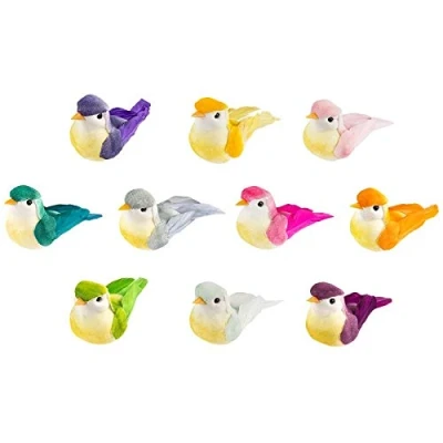 Imagen de Ideen mit Herz Pájaros de Plumas Decorativos, 6 x 2,5 3 cm, 10 Unidades