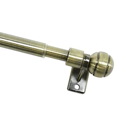 Imagen de GARDINIA Barra para cortina café con 2 soportes y material de fijación atornillar, Extensible, Diámetro 8/10 mm, Longitud 40 60 cm, Aspecto acero inoxidable