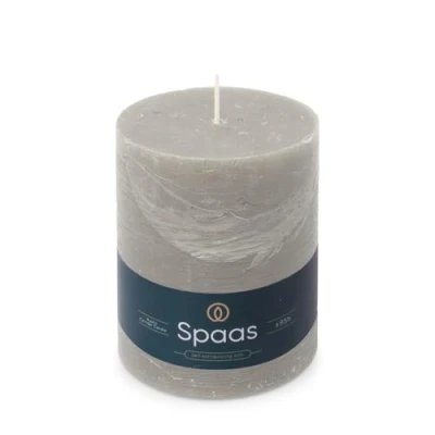 Imagen de Spaas Vela pilar rústica, 100/130 mm, 95 h, color gris claro