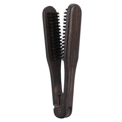 Imagen de Peine del pelo, peluquería Doble cepillos de madera antiestático pelo la herramienta enderezadora para el cabello DIY Estilo salón todo tipo y