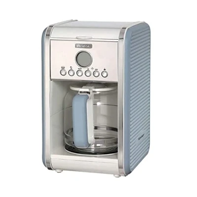 Imagen de Ariete 1342 Cafetera de goteo vintage, 2000 W, 2.1 litros, Acero Inoxidable, Azul