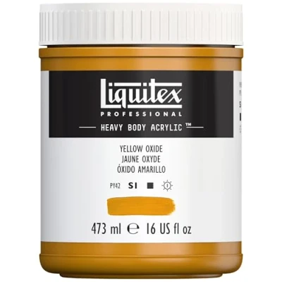Imagen de Liquitex pintura acrílica profesional Heavy Body cuerpo espeso, tarro de 473 ml, color amarillo marte