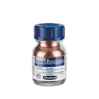 Imagen de Schmincke Aqua Bronze, cobre, 20 ml, 15 814 032, efectos metálicos brillantes sobre témperas y acuarelas, papel, cartón, tabla de pintar, lienzo