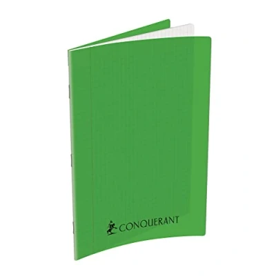 Imagen de Conquérant Cuaderno A4 grandes azulejos Seyès 192 páginas grapadas cubierta Polypro verde