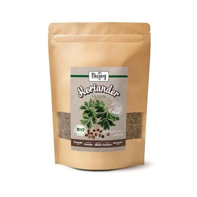 Imagen de Biojoy Semillas de Cilantro orgánico (250 g), naturales, enteras, sin aditivos, Coriandrum sativum