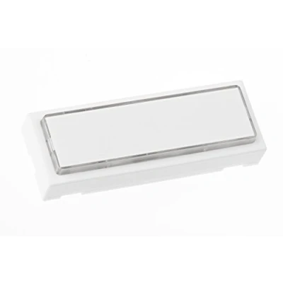 Imagen de HUBER Pulsador de timbre superficie poliestireno con placa identificación extra grande para nombres largos y dobles frontal plástico interruptor timbre, puerta