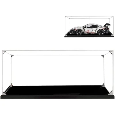 Imagen de MMOC Vitrina de acrílico para LG 42096 Technic Porsche 911 RSR, Cubierta, Resistente al Polvo, miniaturas, construcción maquetas (2 mm)