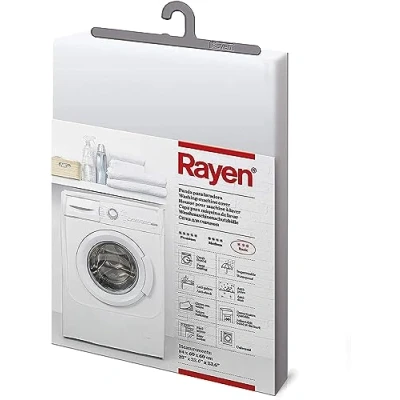 Imagen de Rayen Funda para lavadora basic de carga frontal Cubierta impermeable lavadora/secadora Cierre con velcro 84 x 60 cm Transparente
