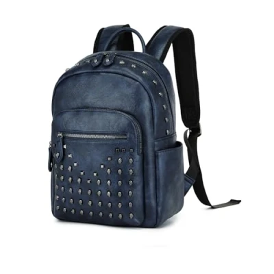 Imagen de Miss Lulu Mochila en PU Cuir con Clavos, Estilo Punk Retro para Mujeres Práctica el Día