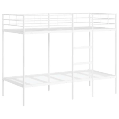 Imagen de vidaXL litera sin colchón Acero Blanco 100x190 cm, Estructura de Cama, Base Muebles Dormitorio, Cama Alta,