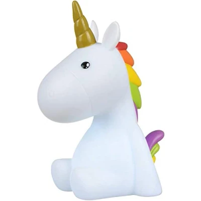 Imagen de Luz nocturna LED con figura de unicornio blanco, cambia color