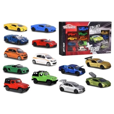 Imagen de Majorette 212054026 Pack Metal de 7.5cm, con Ruedas Giro Libre, 9 Estándar+ 4 Coches Edición Limitada, Para Niños a Partir 3 Años, color surtido (212054026)
