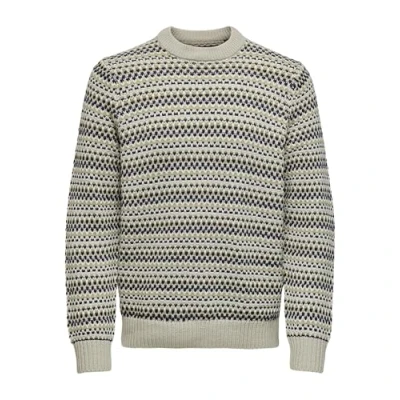 Imagen de ONLY &amp; SONS Onsmusa Reg 3 Struc Crew Knit Jersey de Punto, Forro beige, M para Hombre