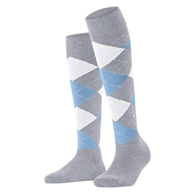 Imagen de Burlington Queen W KH algodón largo estampado 1 par, Calcetines largos Mujer, Gris (Arctic Melange 3221), 36 41