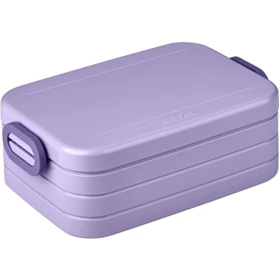 Imagen de Mepal Fiambrera Midi To Go para 2 sándwiches o 4 rebanadas de pan Meal Prep Box adultos con subdivisión Vivid Lila