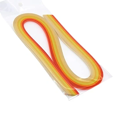 Imagen de ODETOJOY Quilling Paper Gradient Tiras de 5 mm, papel filigrana, rampas cromáticas Crescendo 120 piezas longitud 53 cm (amarillo)