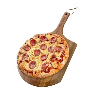 Imagen de Chef Pomodoro Pala Pizza 30 cm, Tabla Horno de Madera Acacia para Hornear Casera y Pan, Bandeja Aperitivos, Embutidos Quesos, Utensilios Cocina Pizzeros