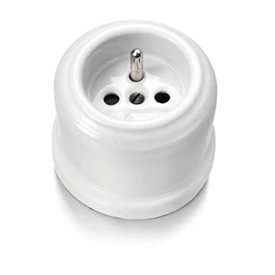 Imagen de Fontini 30 211 17 2 Base enchufe toma tierra frances 16a porcelana blanco pack