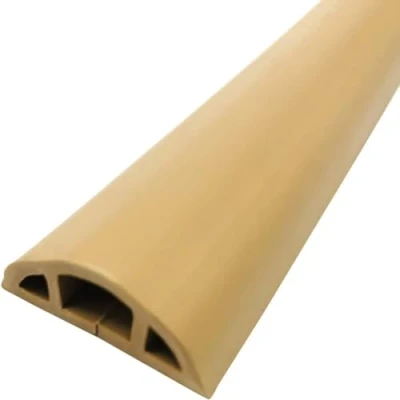 Imagen de DXIUMZHP Canaleta Cables Suelo Adhesiva Semicírculo para Uso Doméstico Pasacables Suelo，Material Blando De PVC Corte Fácil Anti Step Y estrés (Color : Light Brown, Size 1m)